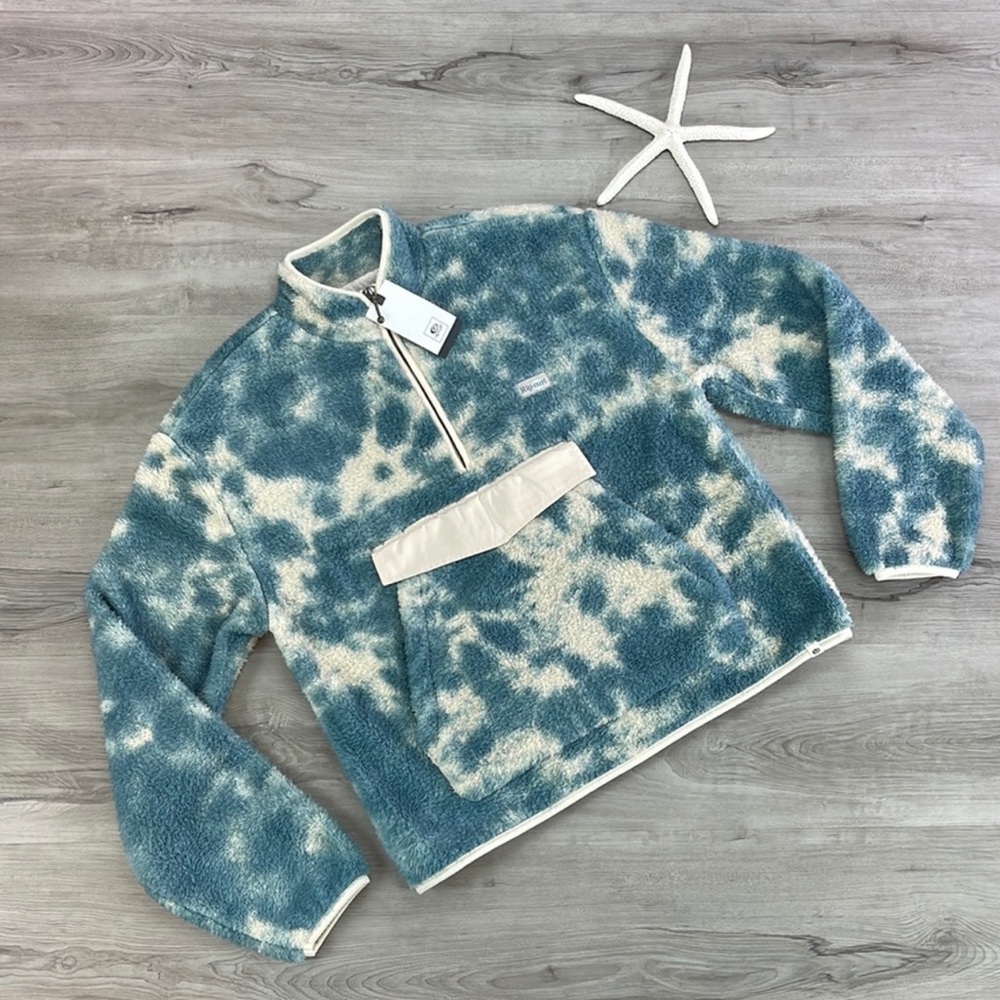 🔆RIP CURL🔆 DRIFTER TIE DYE POLAR FLEECE JACKET SWEATER - Picture 2 of 15